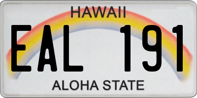 HI license plate EAL191