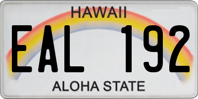 HI license plate EAL192