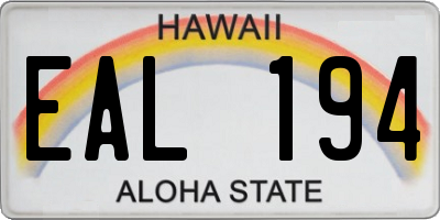 HI license plate EAL194