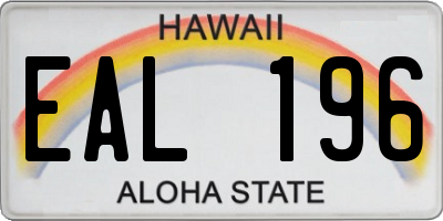 HI license plate EAL196