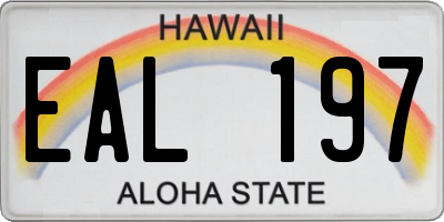 HI license plate EAL197