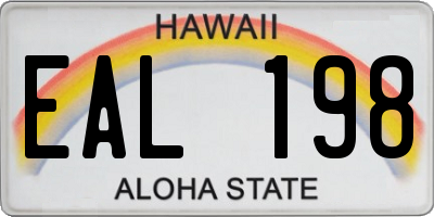 HI license plate EAL198