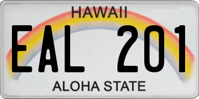 HI license plate EAL201