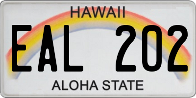 HI license plate EAL202