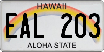 HI license plate EAL203