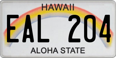 HI license plate EAL204