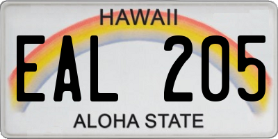 HI license plate EAL205