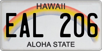 HI license plate EAL206