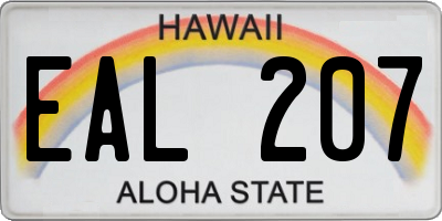 HI license plate EAL207