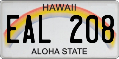 HI license plate EAL208