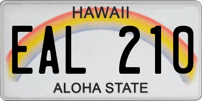 HI license plate EAL210