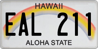 HI license plate EAL211