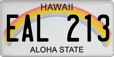 HI license plate EAL213