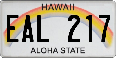 HI license plate EAL217