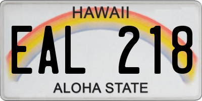 HI license plate EAL218