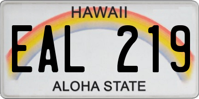 HI license plate EAL219