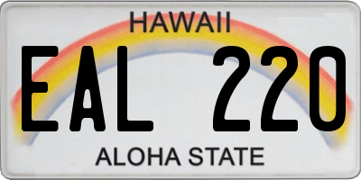 HI license plate EAL220