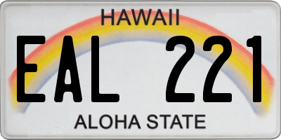 HI license plate EAL221