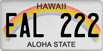 HI license plate EAL222