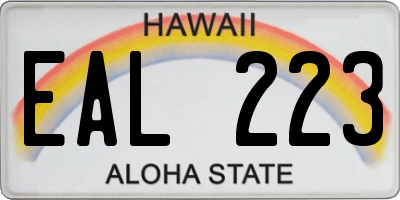 HI license plate EAL223