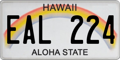 HI license plate EAL224