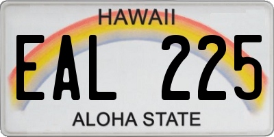 HI license plate EAL225