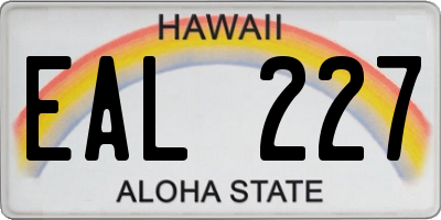 HI license plate EAL227