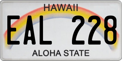 HI license plate EAL228