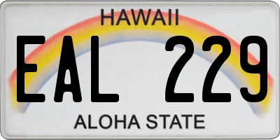 HI license plate EAL229