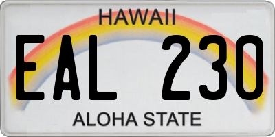 HI license plate EAL230