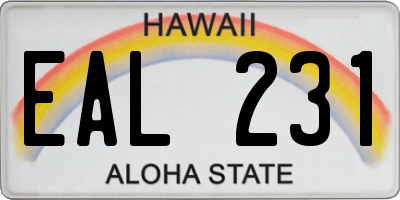 HI license plate EAL231