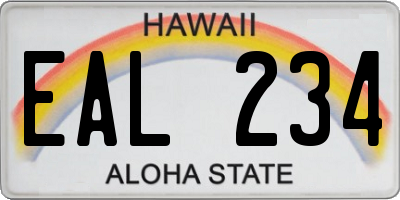 HI license plate EAL234