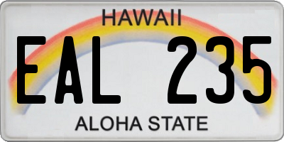 HI license plate EAL235