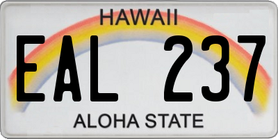 HI license plate EAL237