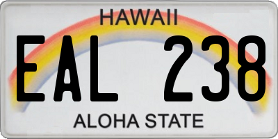 HI license plate EAL238