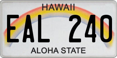 HI license plate EAL240