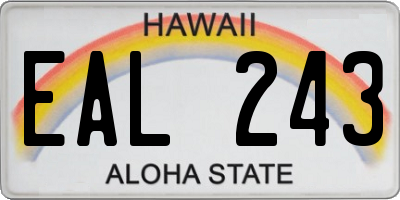 HI license plate EAL243