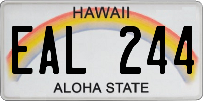 HI license plate EAL244