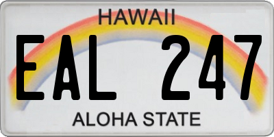 HI license plate EAL247