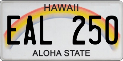 HI license plate EAL250