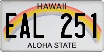 HI license plate EAL251