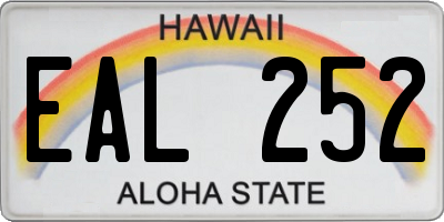 HI license plate EAL252