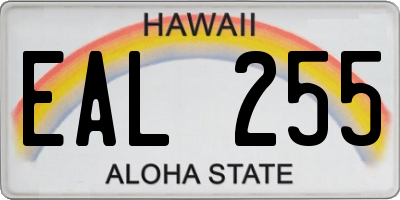 HI license plate EAL255