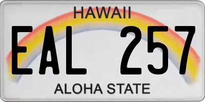 HI license plate EAL257