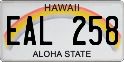 HI license plate EAL258