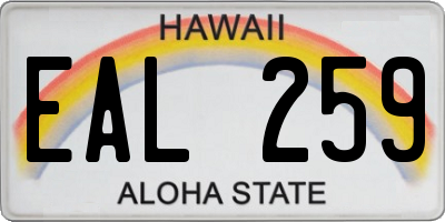 HI license plate EAL259