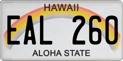 HI license plate EAL260