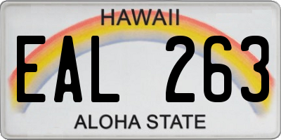 HI license plate EAL263