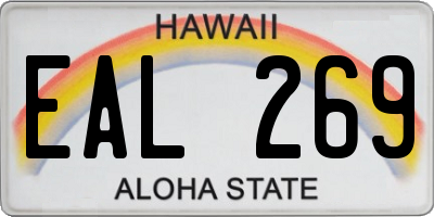 HI license plate EAL269