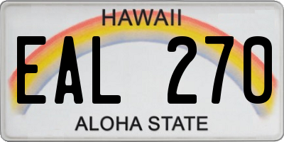 HI license plate EAL270